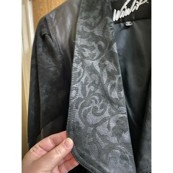 Winlit Women's Vintage Retro 80s 90s Black Leather Suede Jacket Designs Size P - Picture 4 of 16